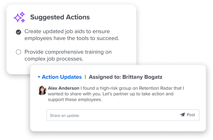 employee retention solutions Retention Radar Suggested Actions
